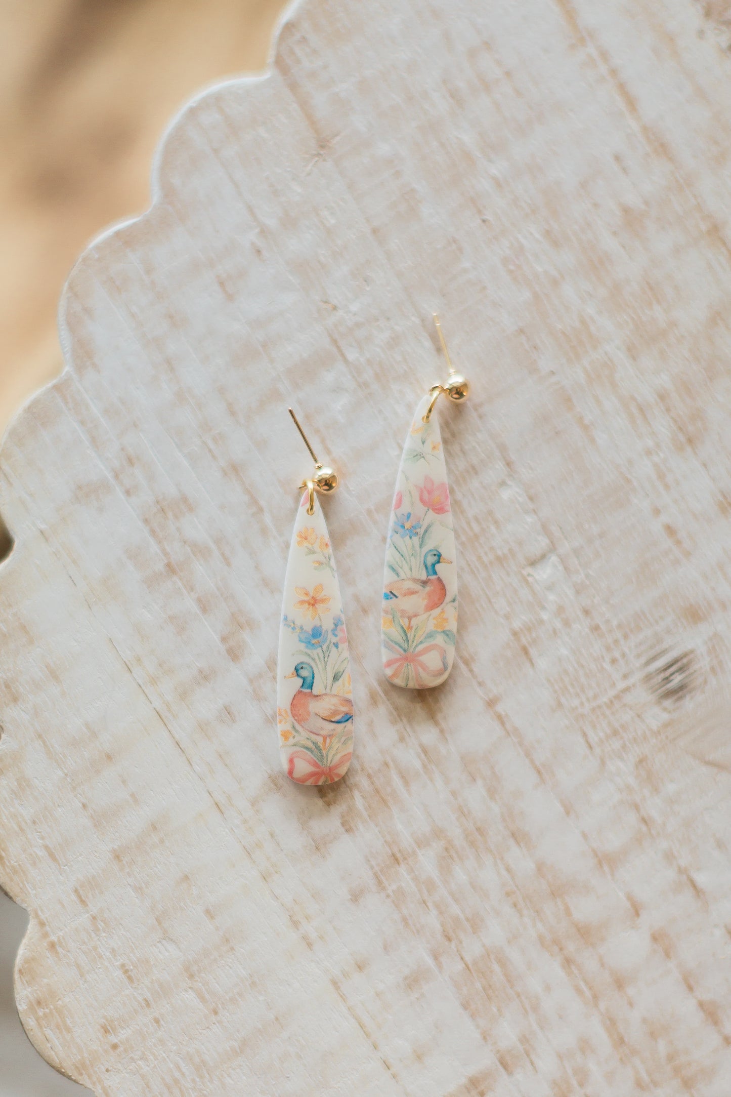 Floral Duck Dangles