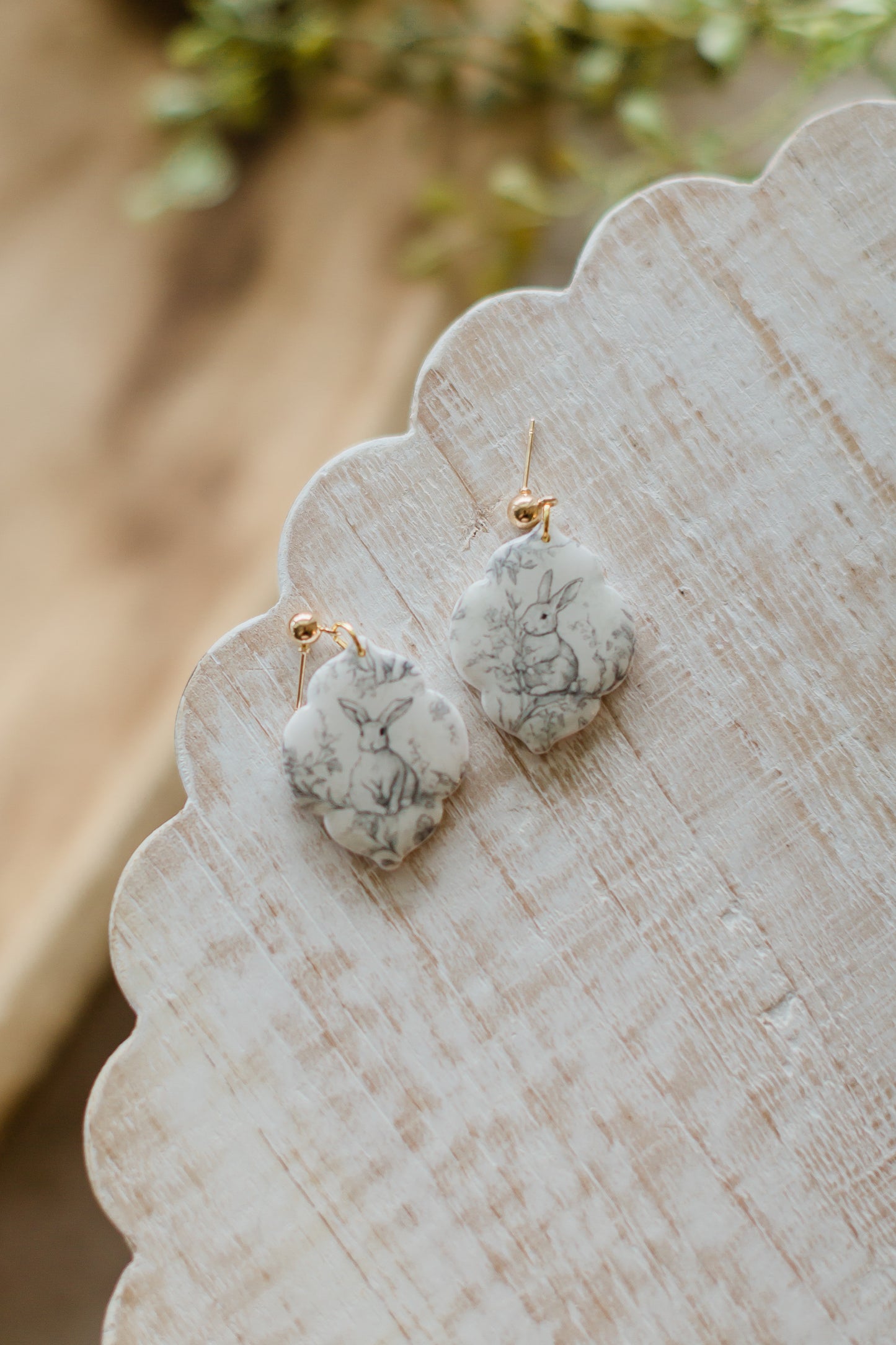 Bunny Toile Dangle