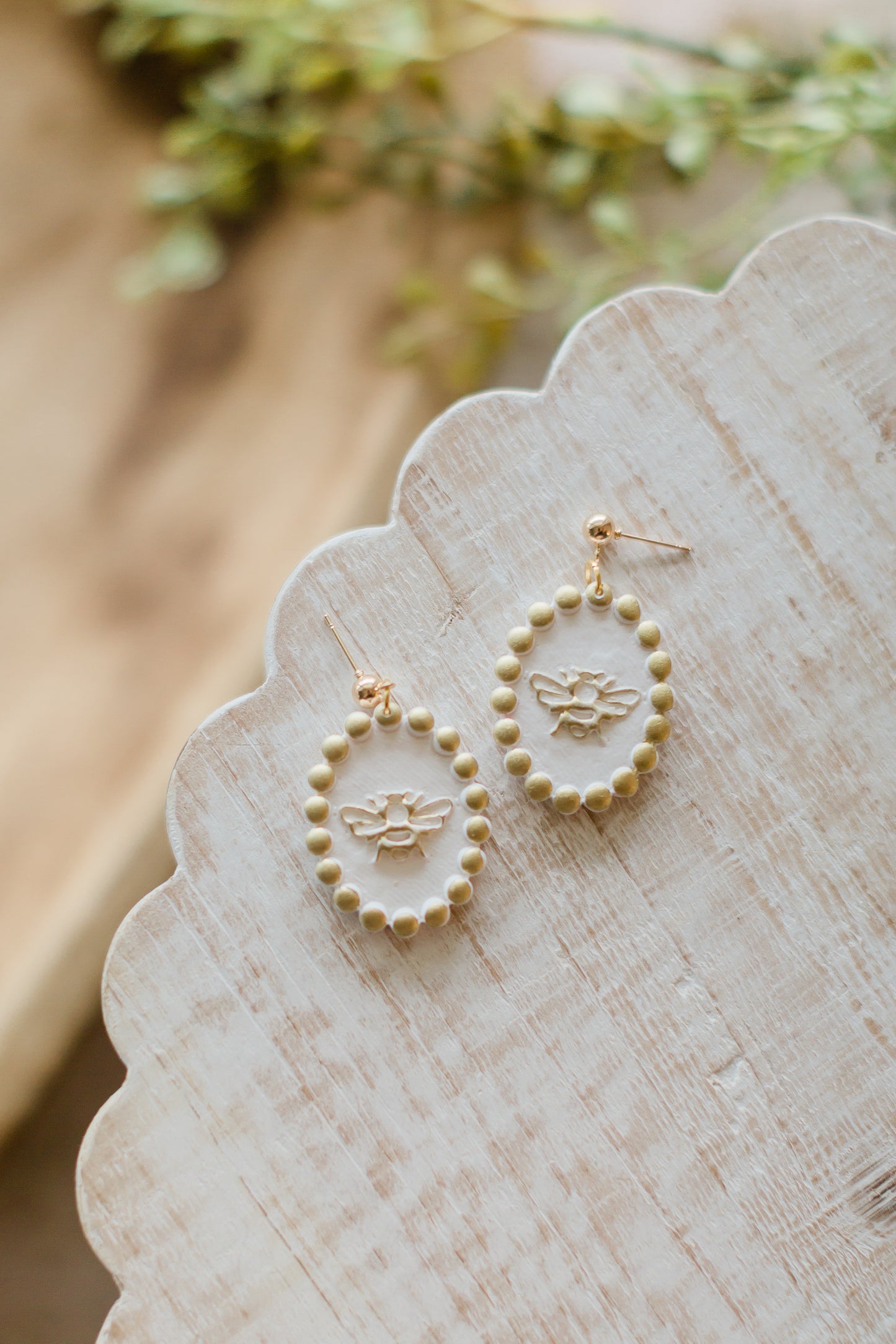 Embossed Honey Bee Dangle