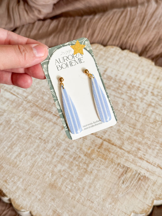 Blue stripe dangles