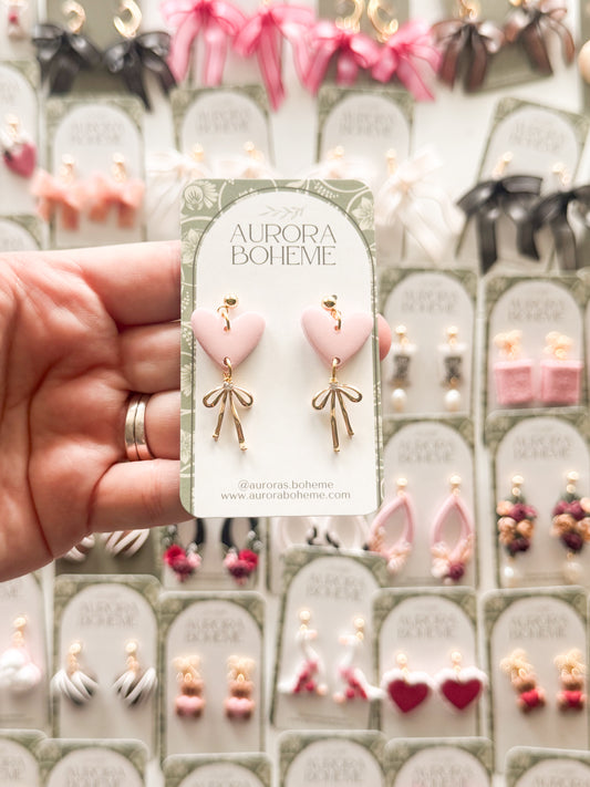 Bow & Heart Charm Dangle
