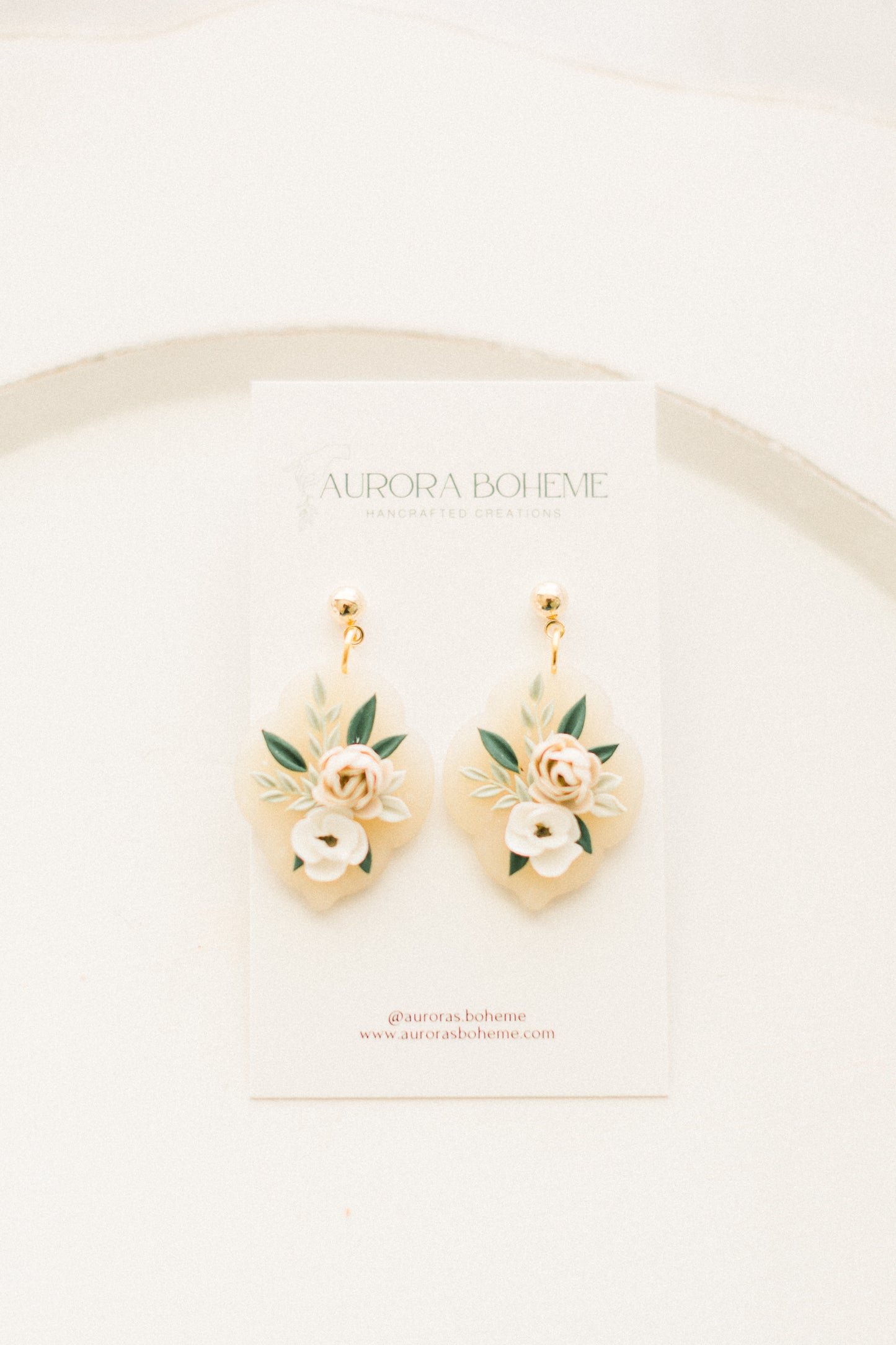 Florals on Translucent Dangle V1