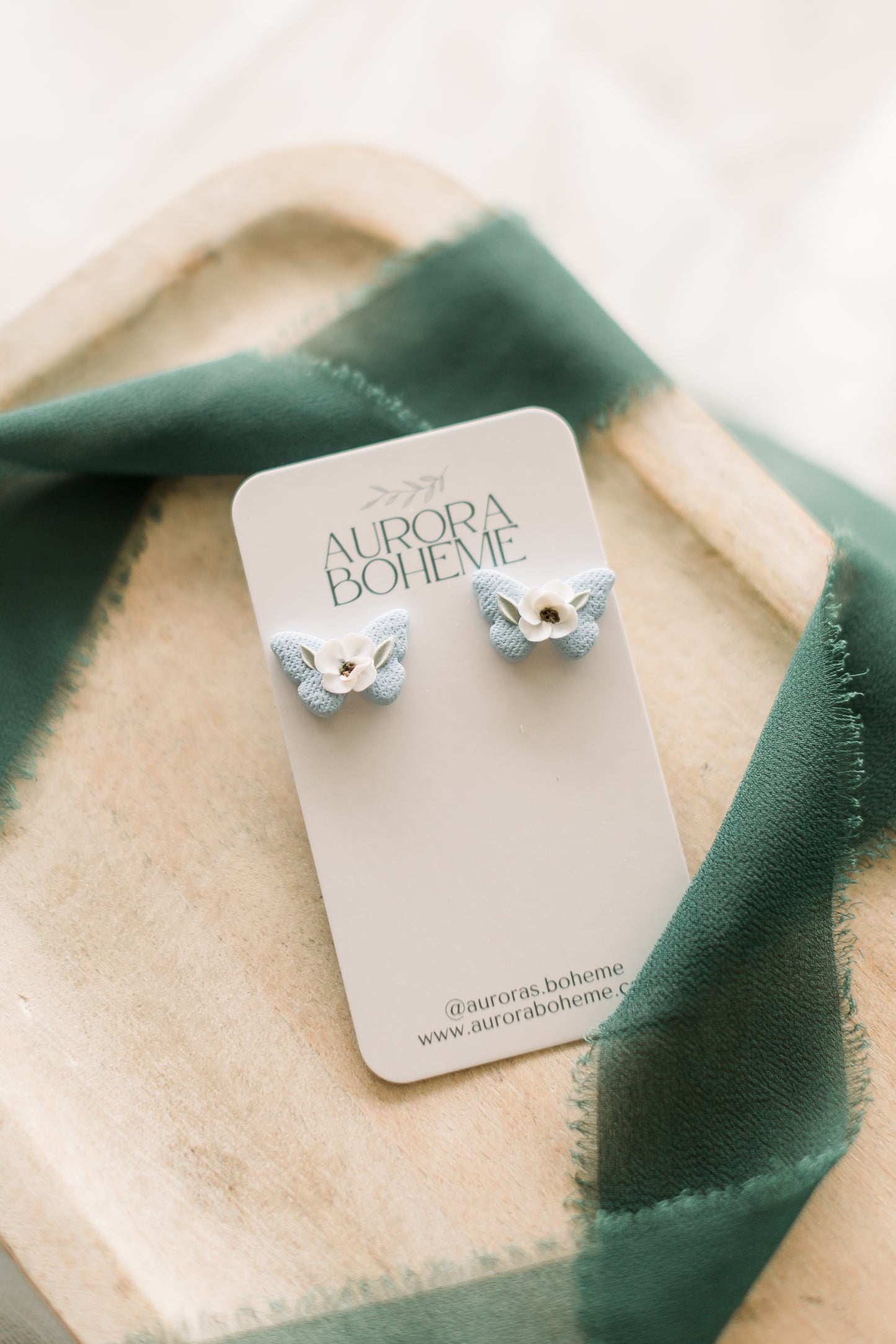 Baby Blue Butterfly Stud