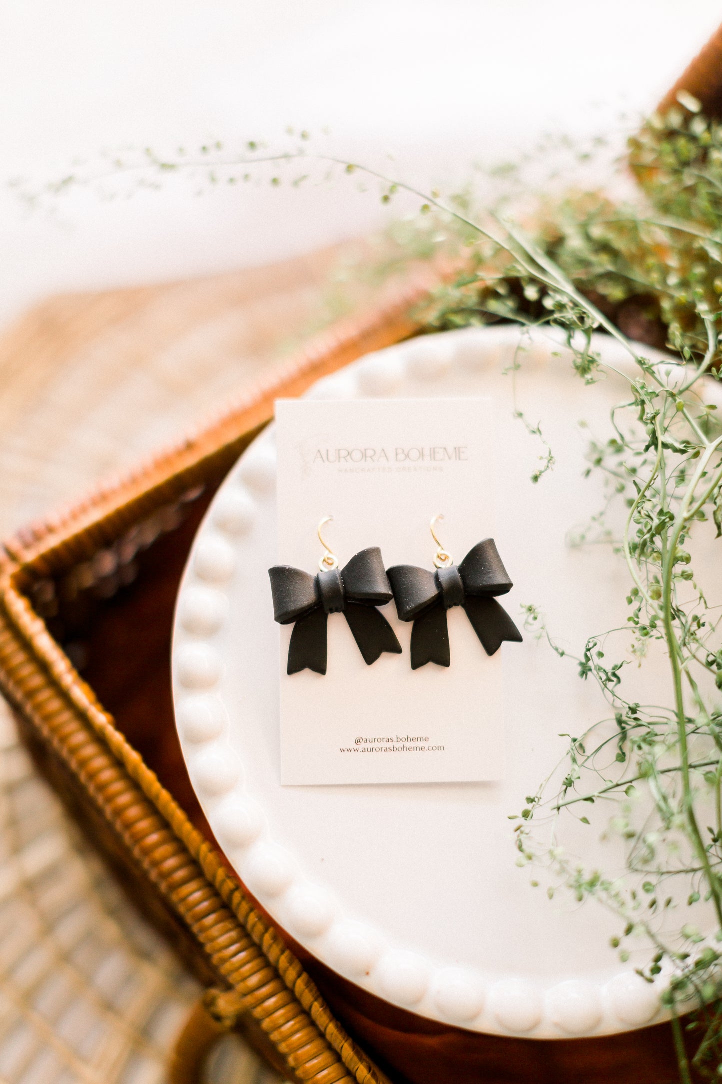 Black Bow Dangles