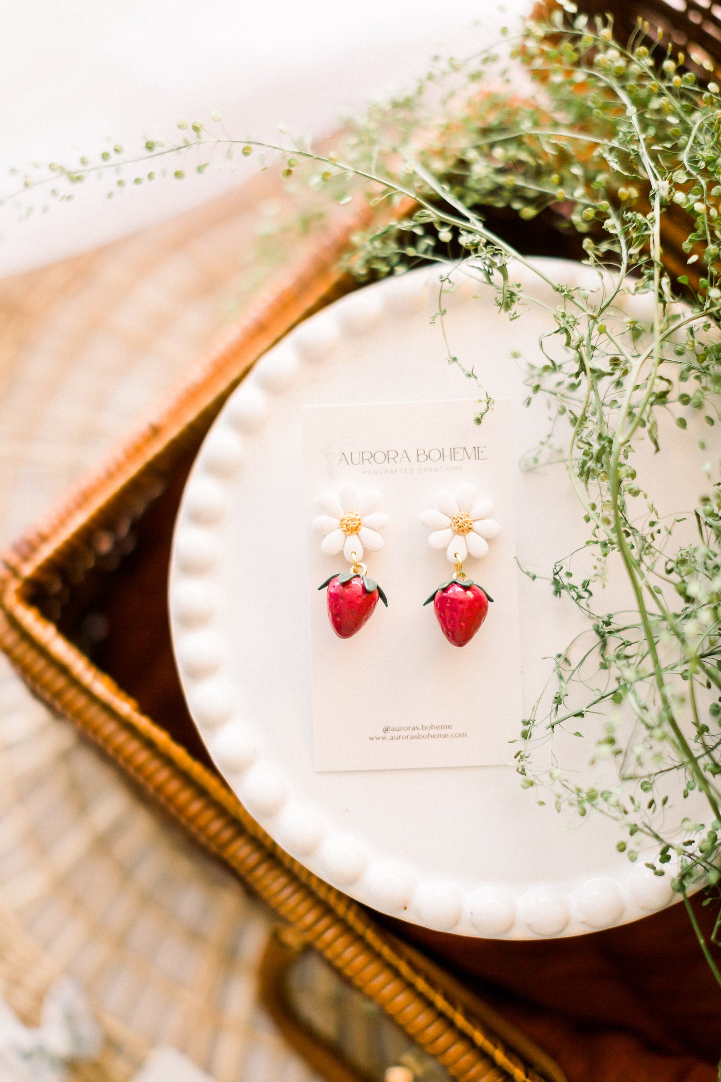 Daisy & Strawberry Charm Dangle