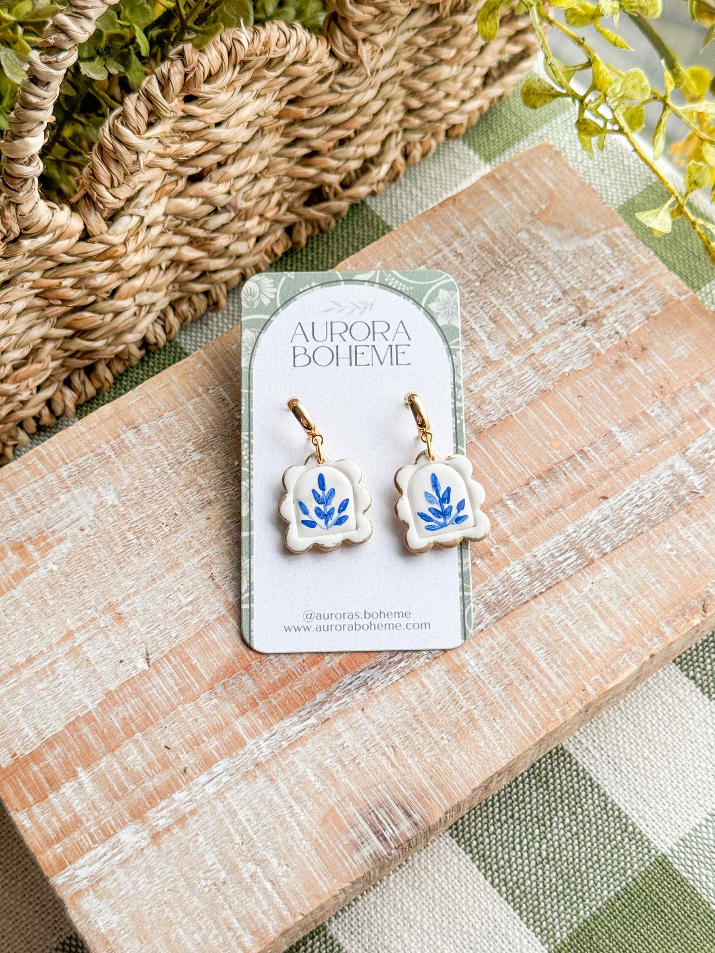 Hand painted Blue Charm Dangle