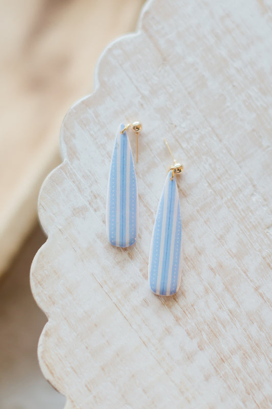 Blue Stripe Skinny Dangle
