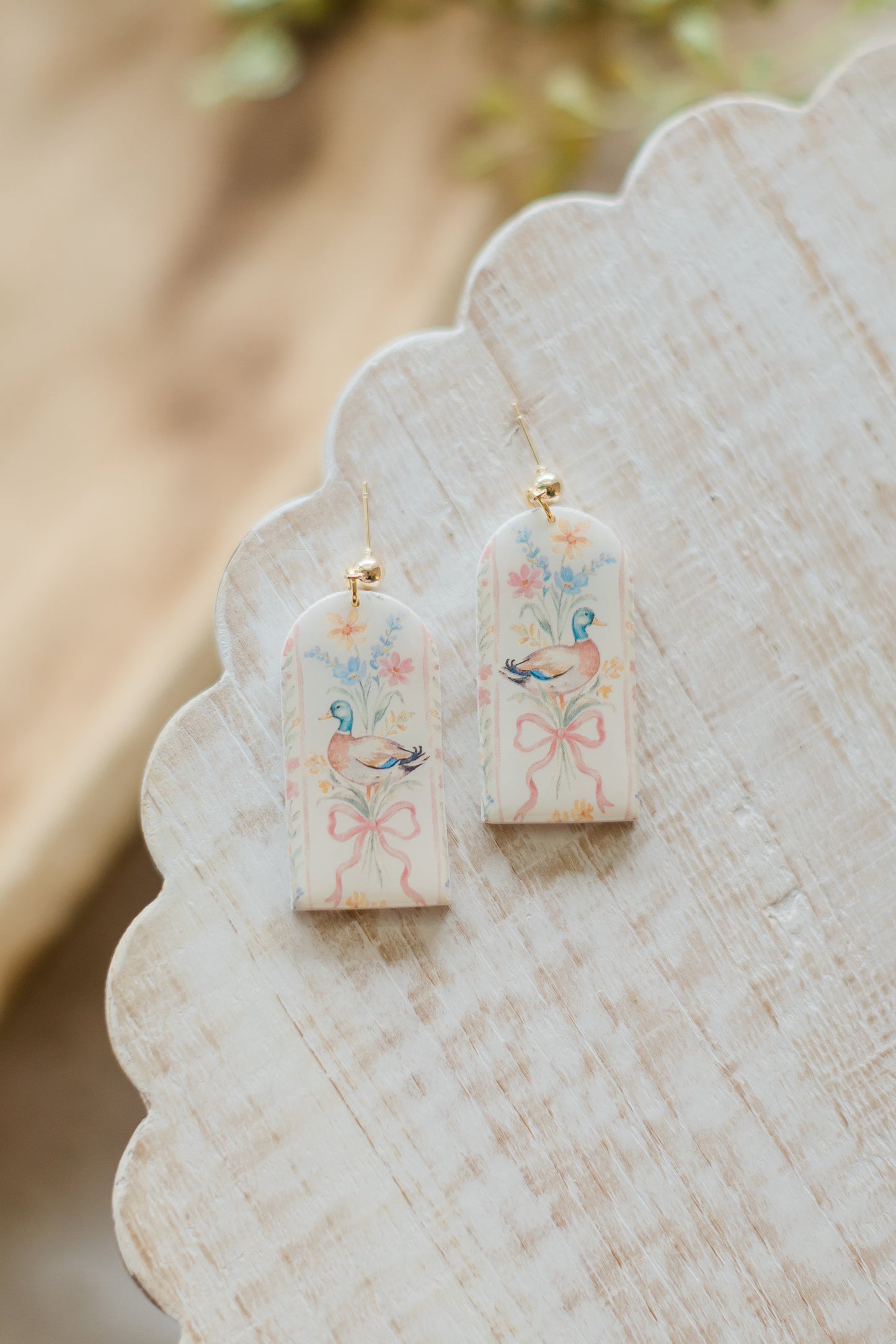 Floral Duck Dangles