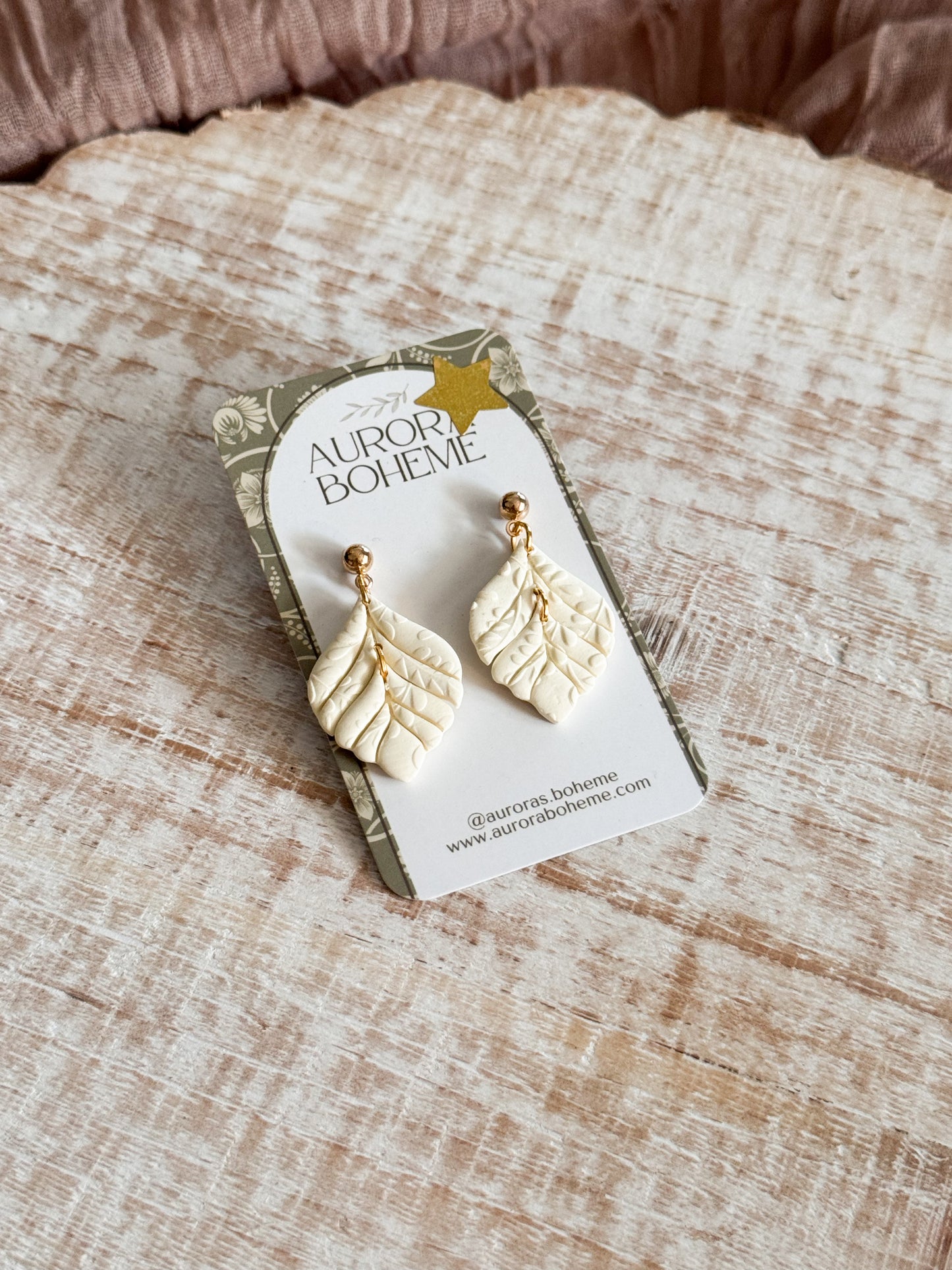 Butter yellow textured dangle