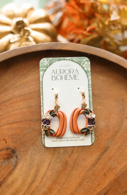 Pumpkin Floral Dangles