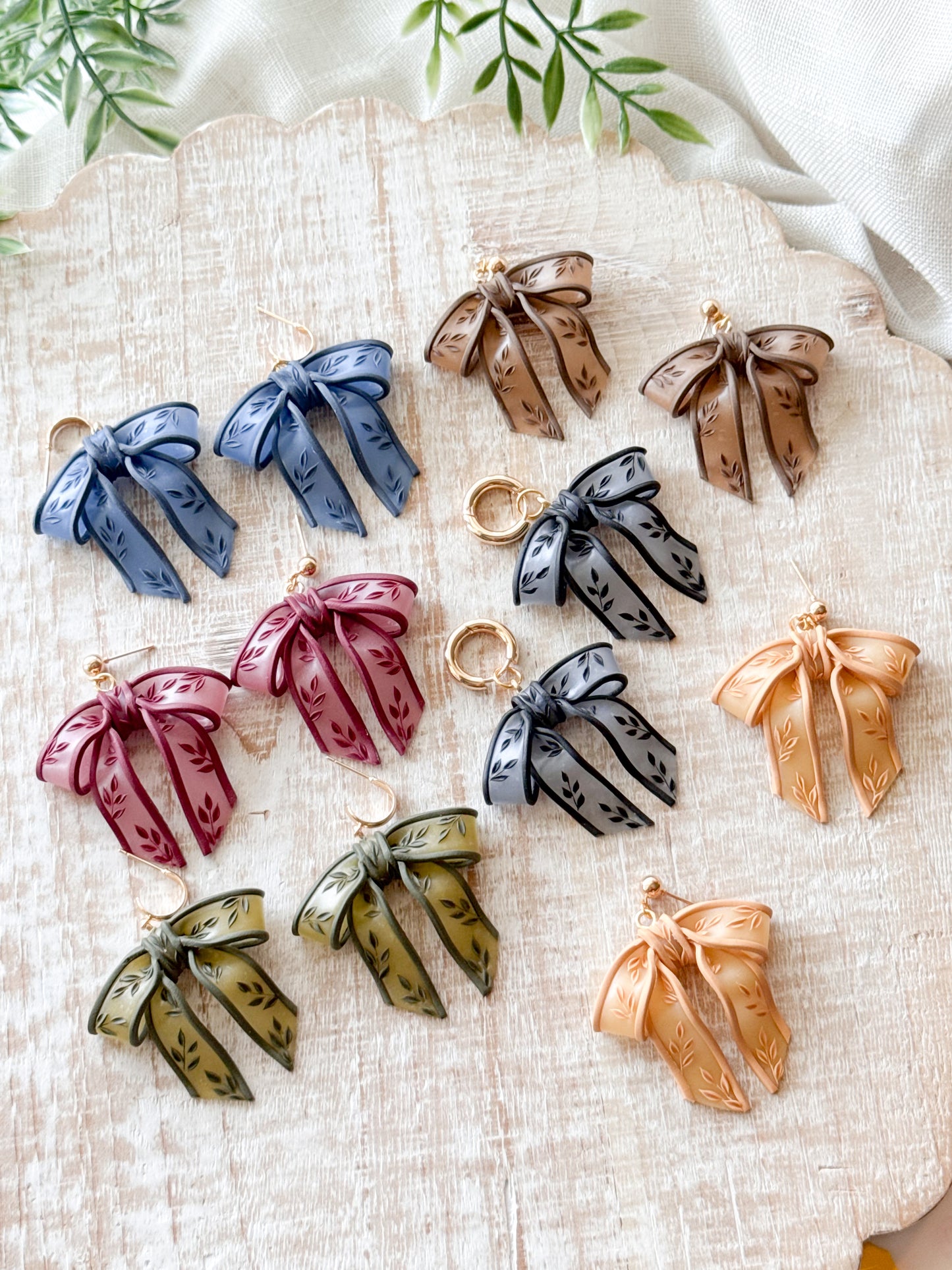 Floral Vine Sheer Bows (Autumn Colors)