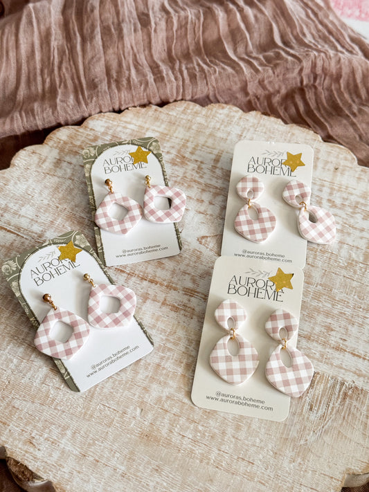 Pink gingham dangles