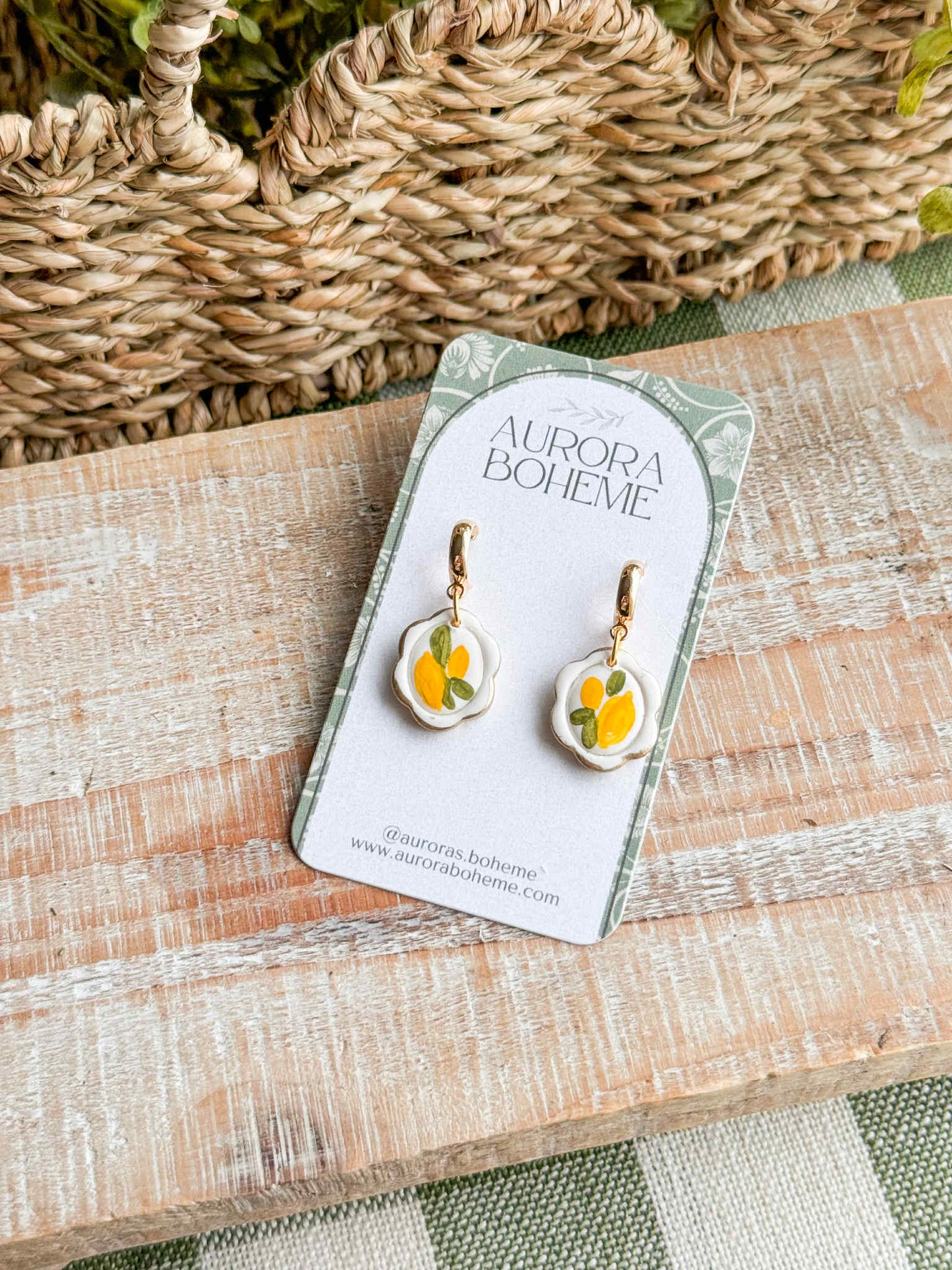 Handpainted Lemon Dangle