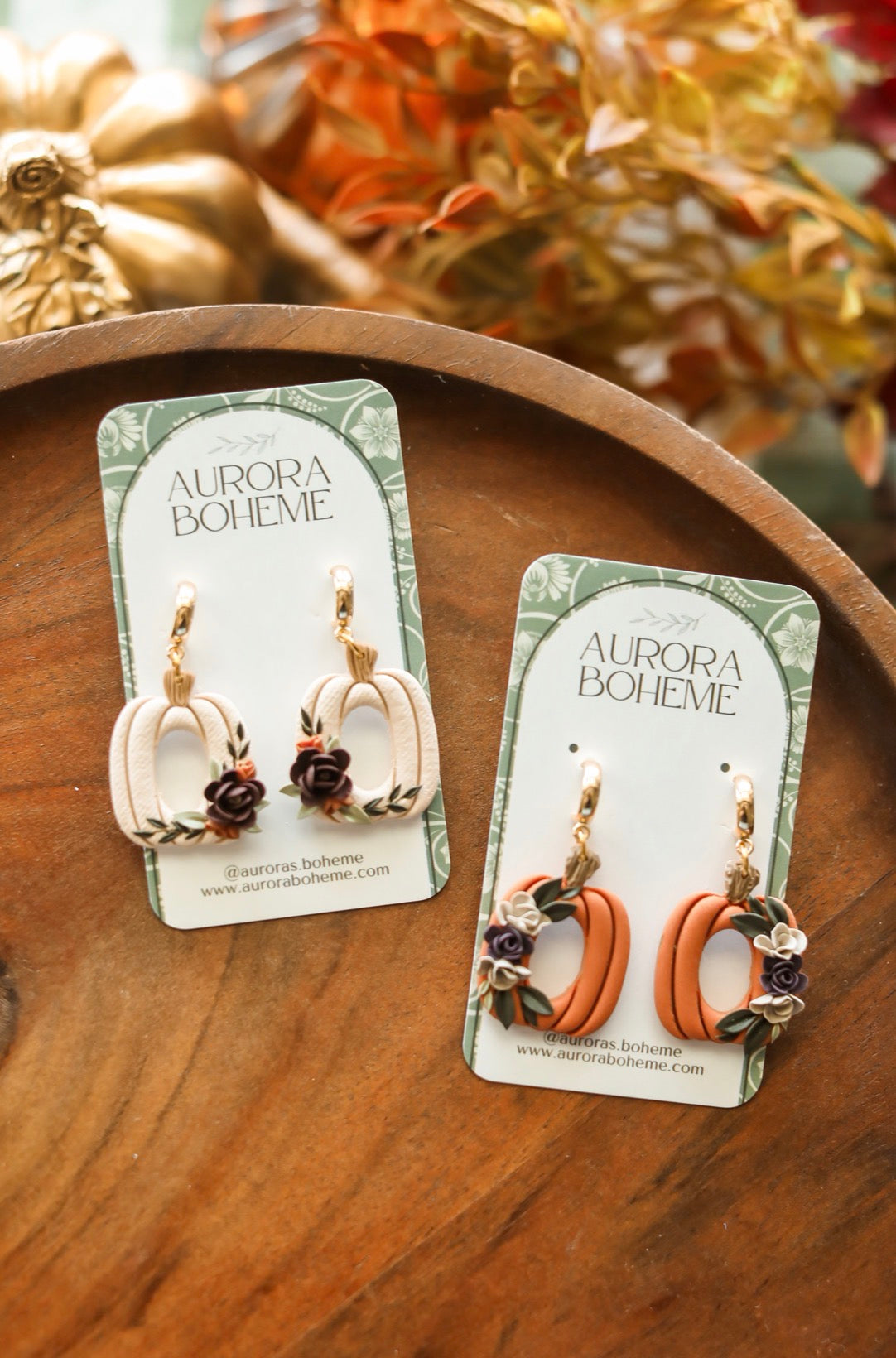 Pumpkin Floral Dangles