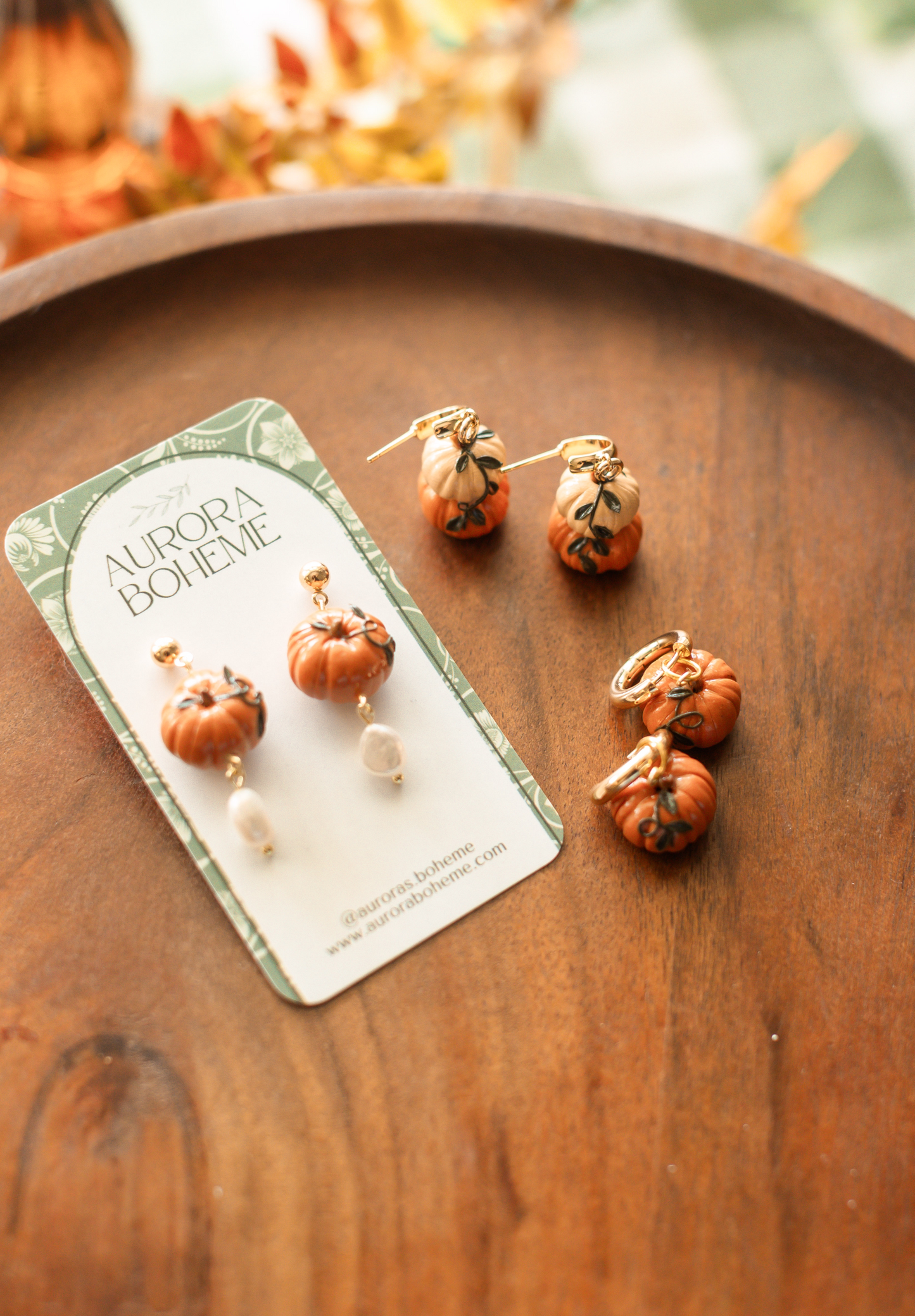 Handcrafted Clay Pumpkin Charms