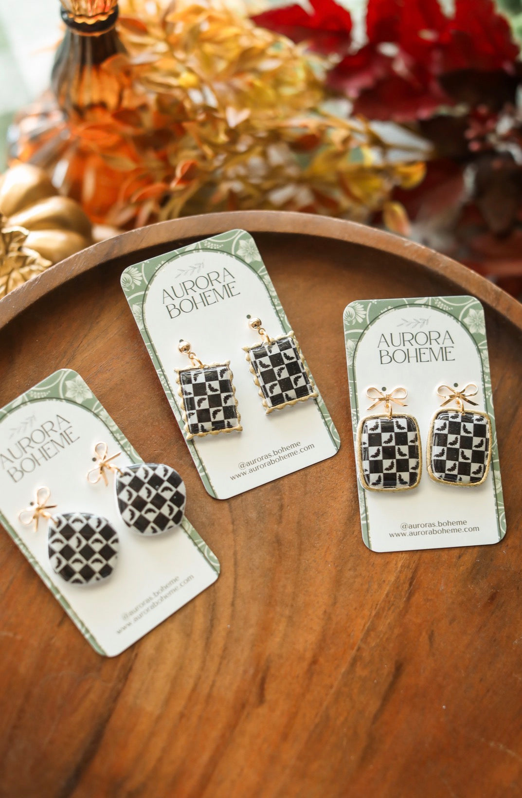 Spooky Bat Checkered Dangles (Multiple Styles)