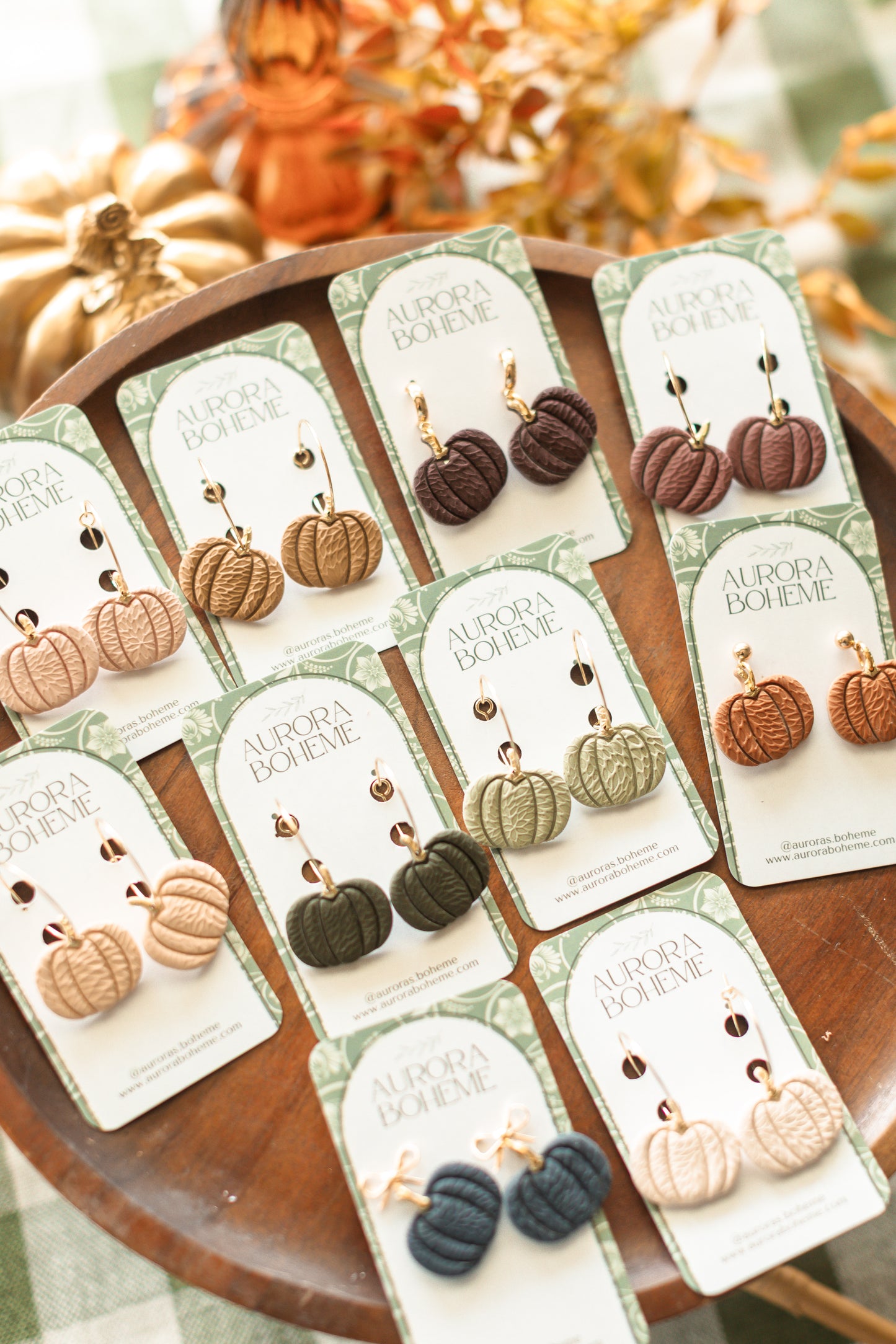 Textured Pumpkin Dangles