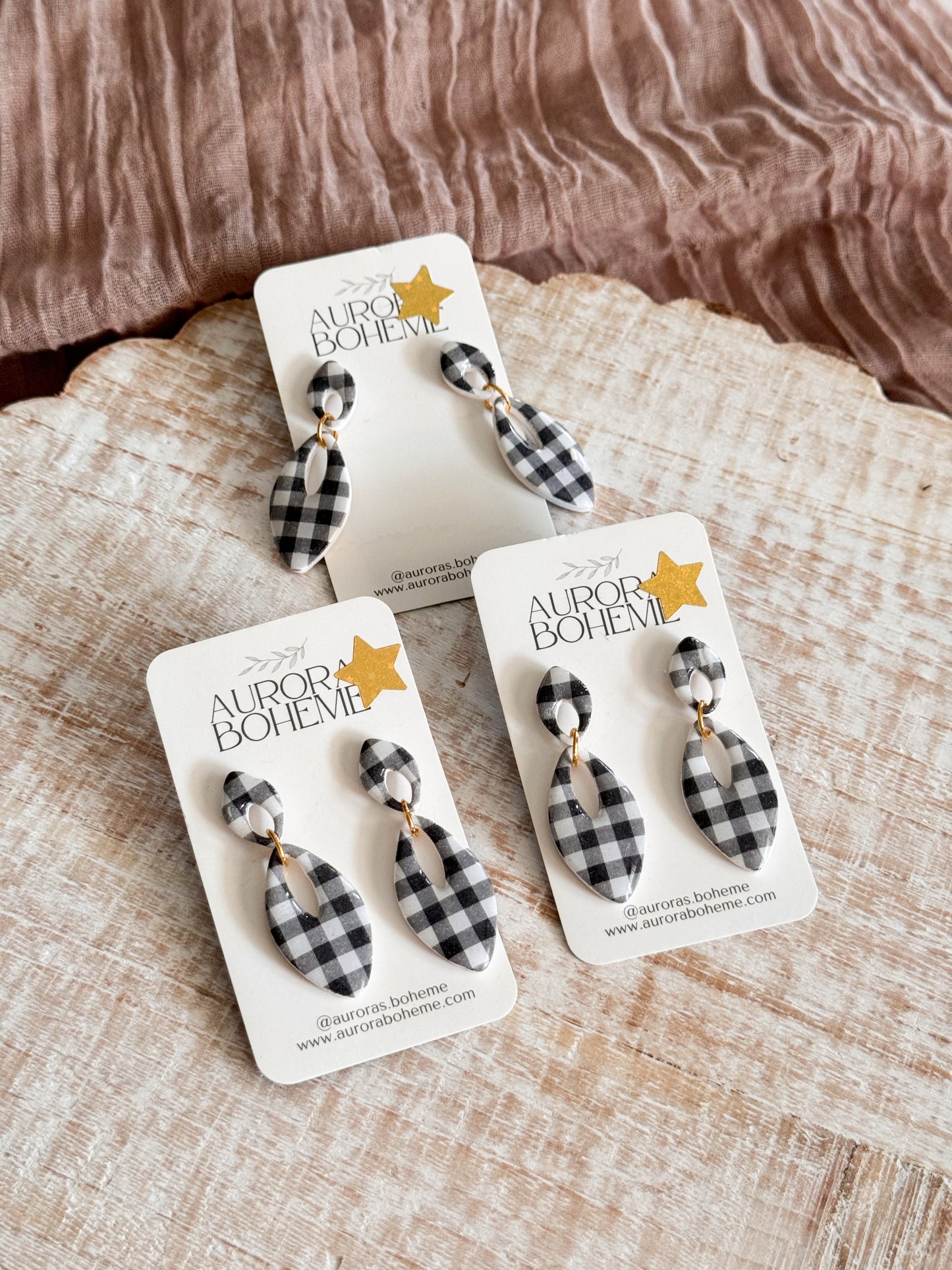 Black Gingham dangle style A