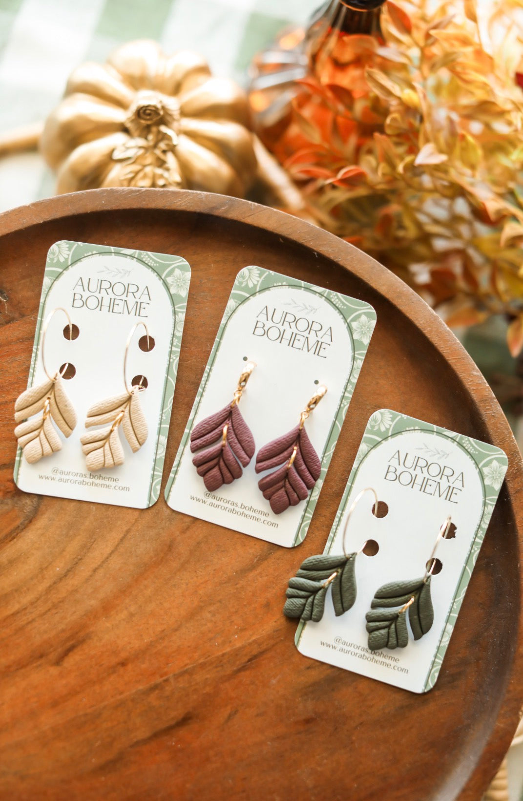 Tiered Leaf Textured Dangle