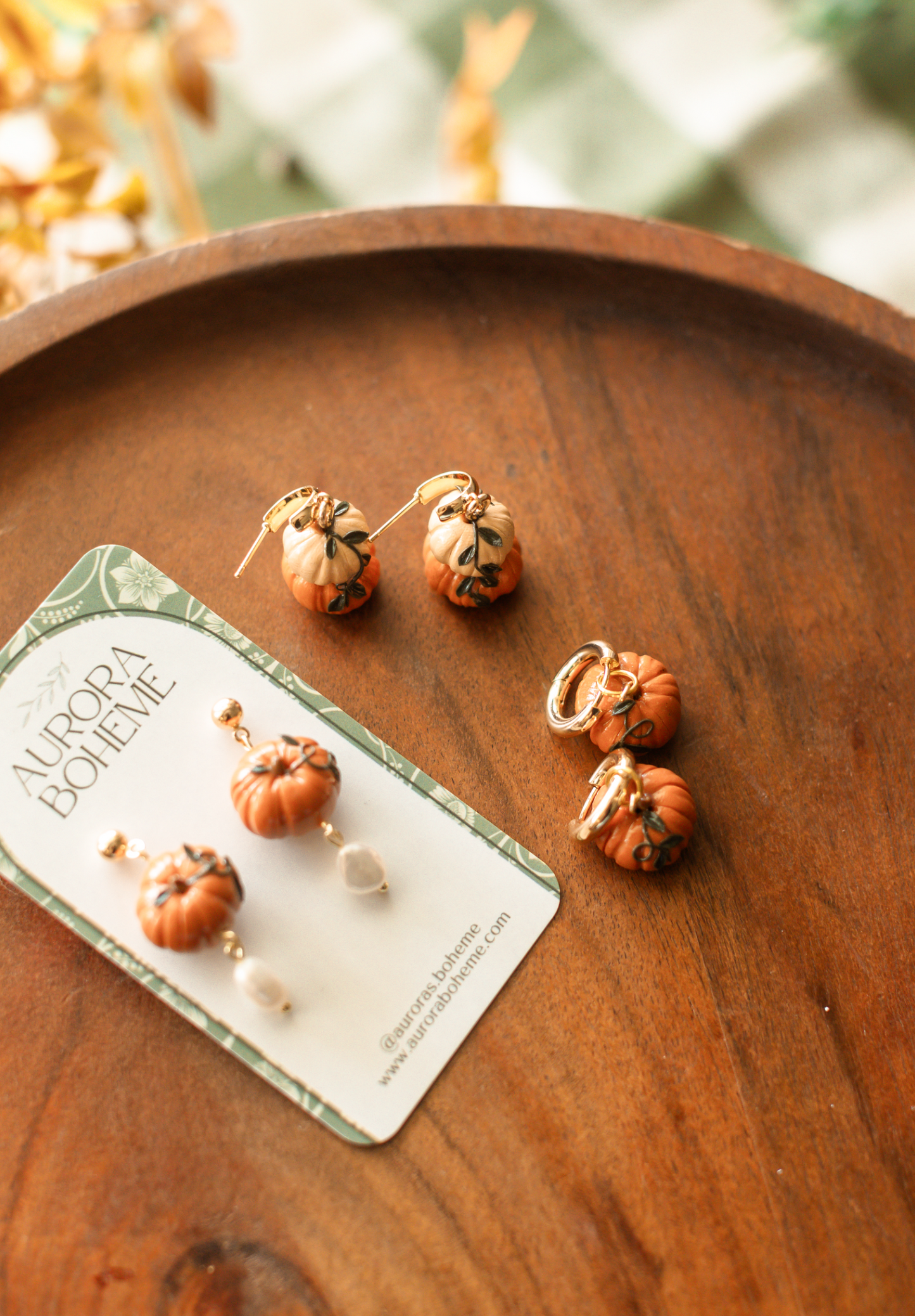 Handcrafted Clay Pumpkin Charms