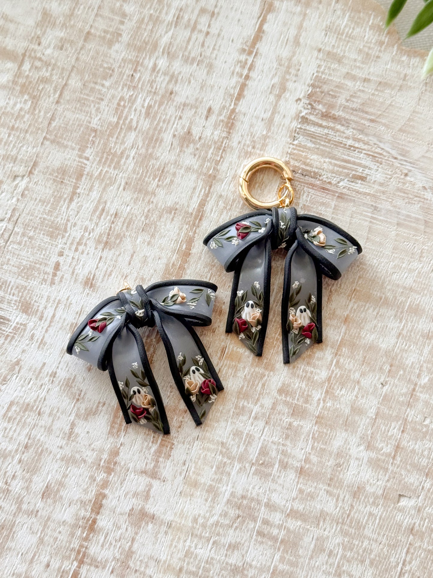 Ghostie Midnight Floral Black Sheer Bows