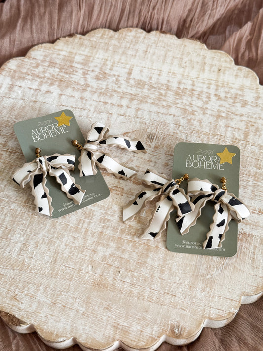 Cow print bow