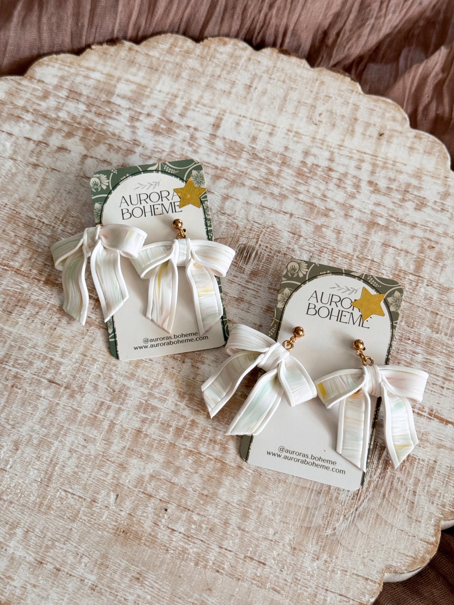 Spring Stripe bow dangles