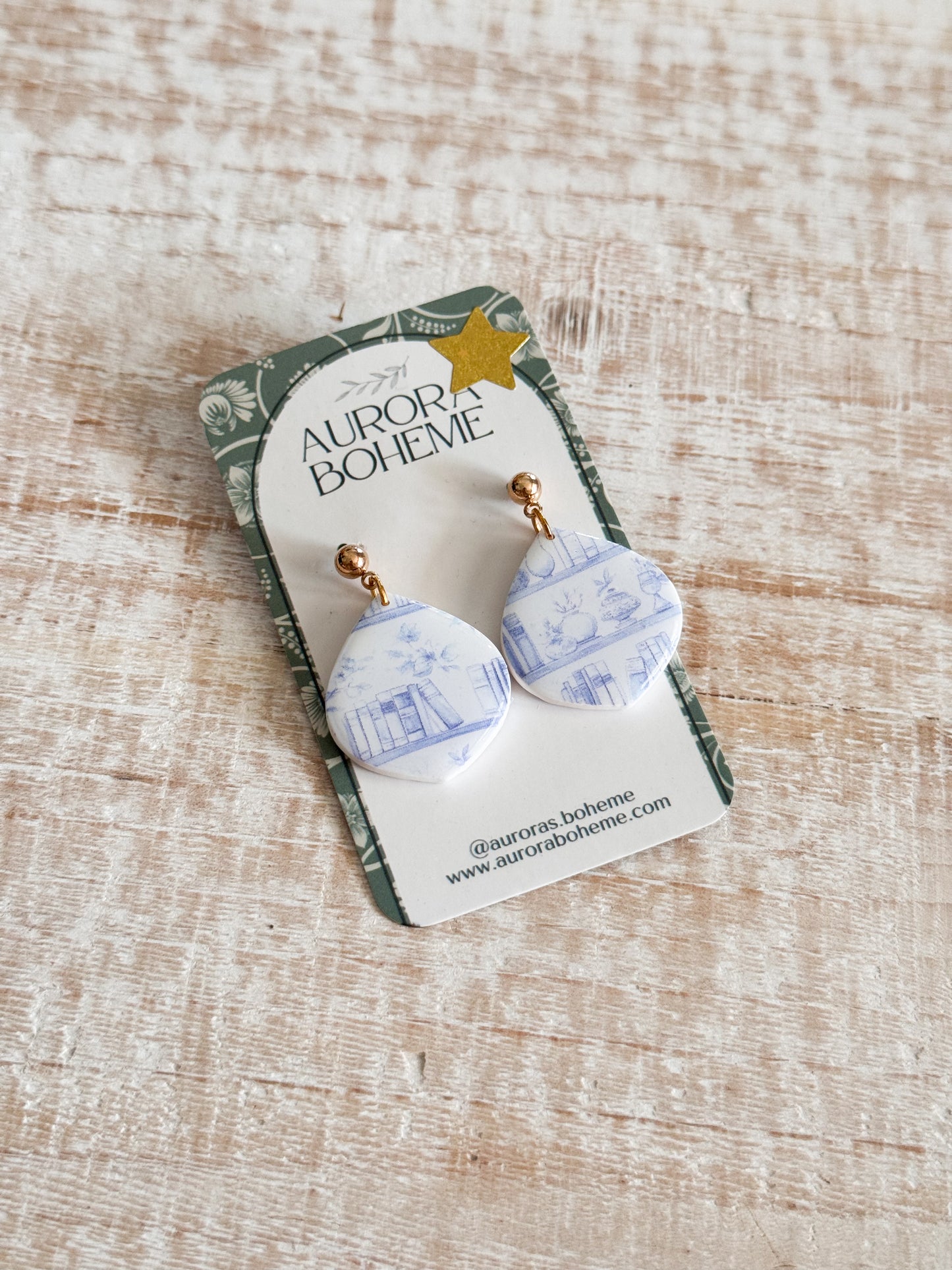 Bookish toile dangles