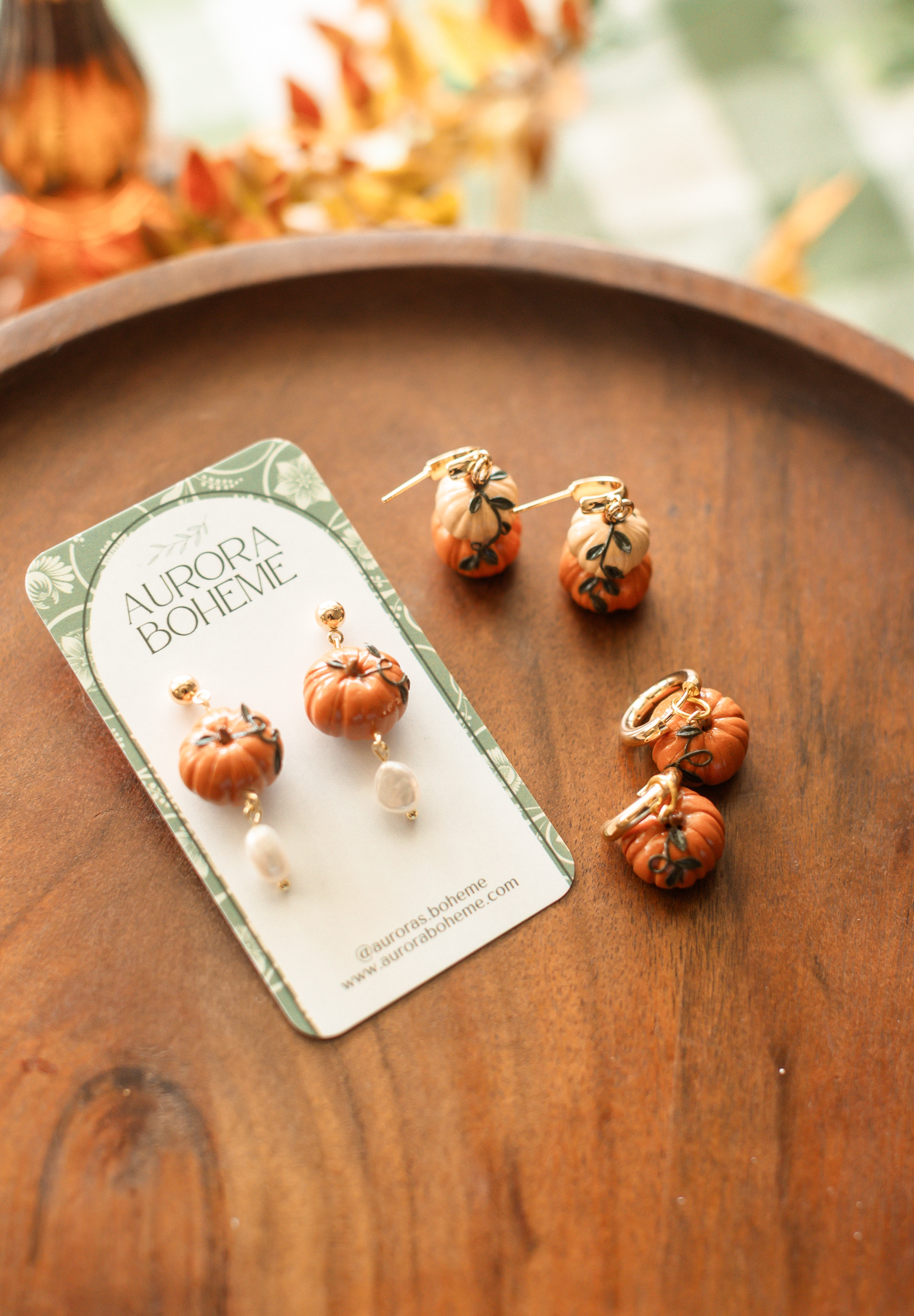 Handcrafted Clay Pumpkin Charms