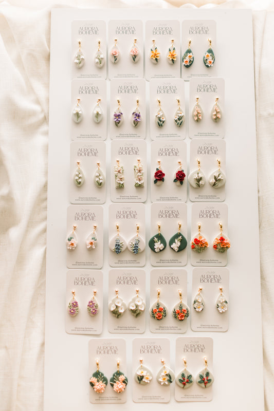 Custom Birth Flower Earrings
