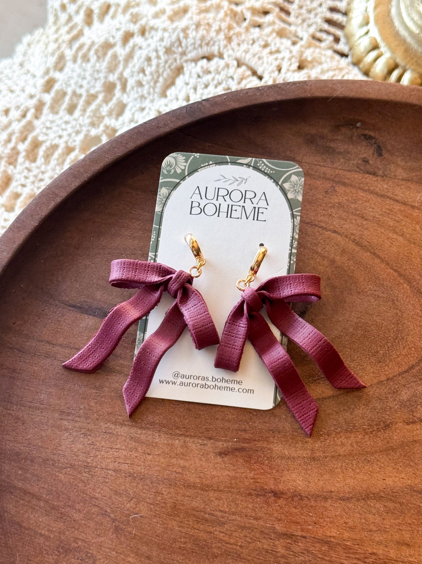 Maroon Ribbon Bows
