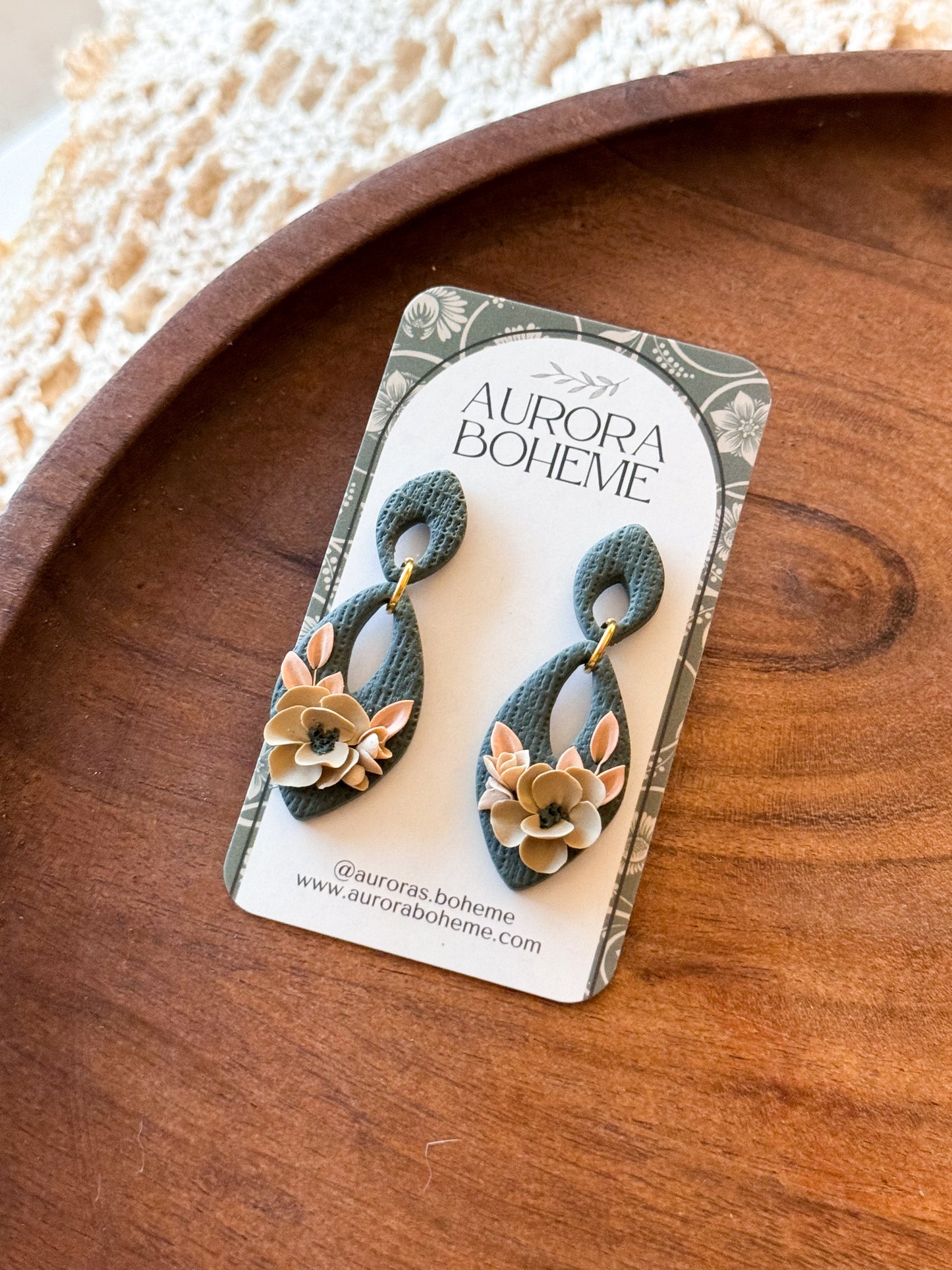 Open Oval Florals (Blue & Green Bases)