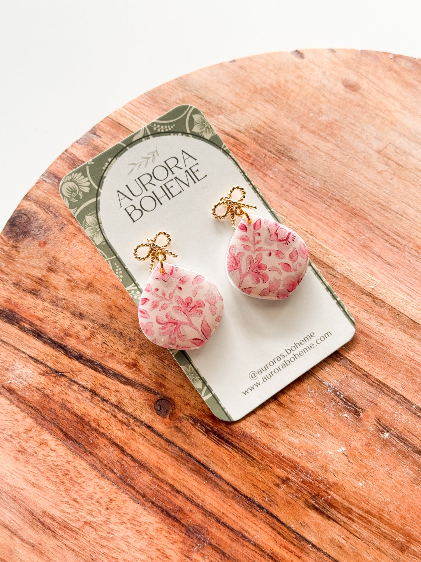 Pink Floral Pattern Dangle
