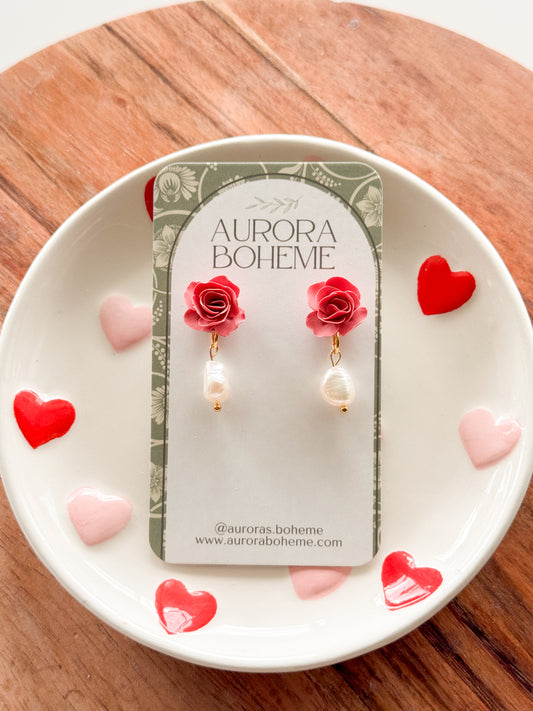 Flower & Pearl Stud Dangle