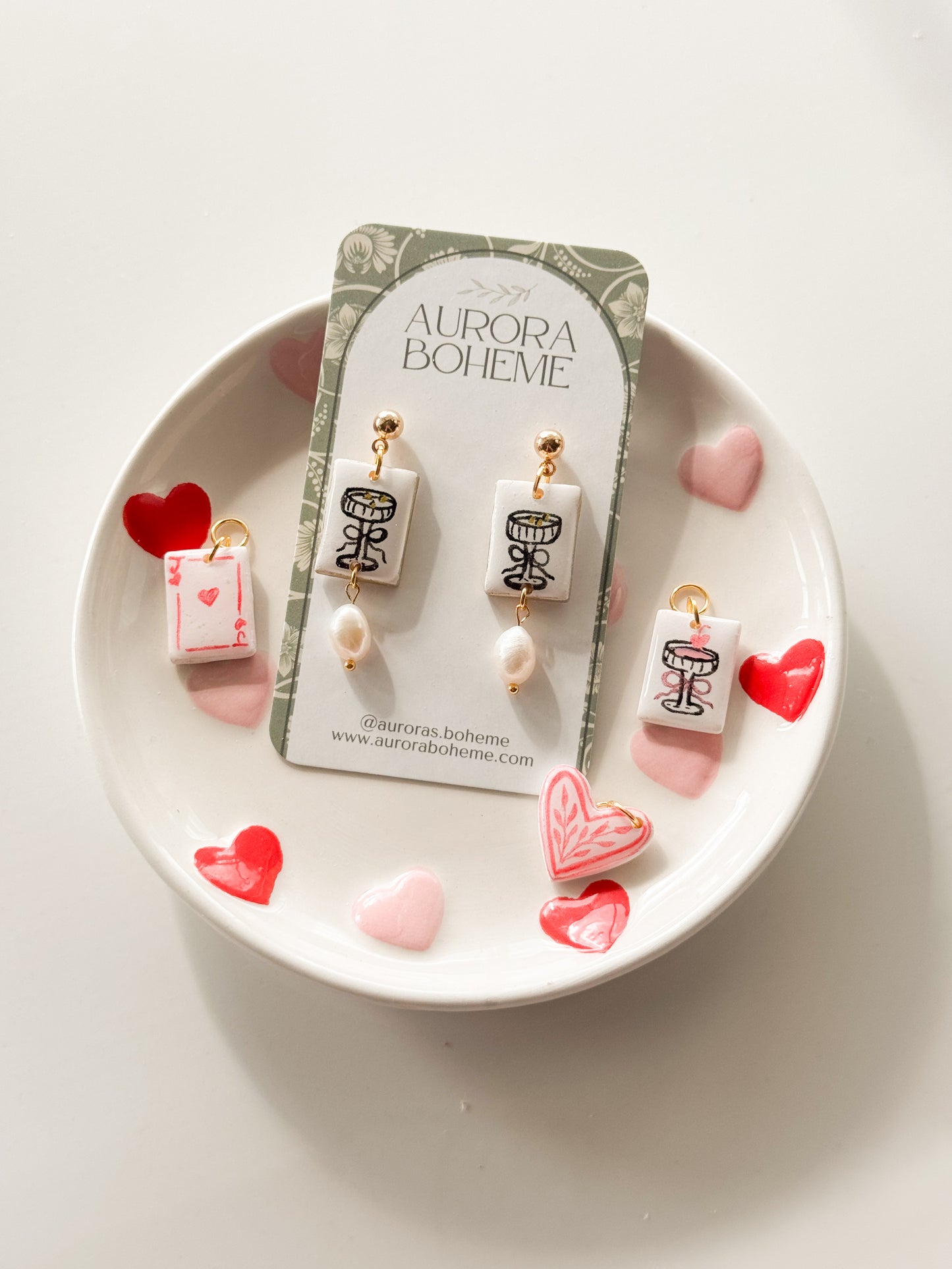 Martini & Hand painted Charm Dangle