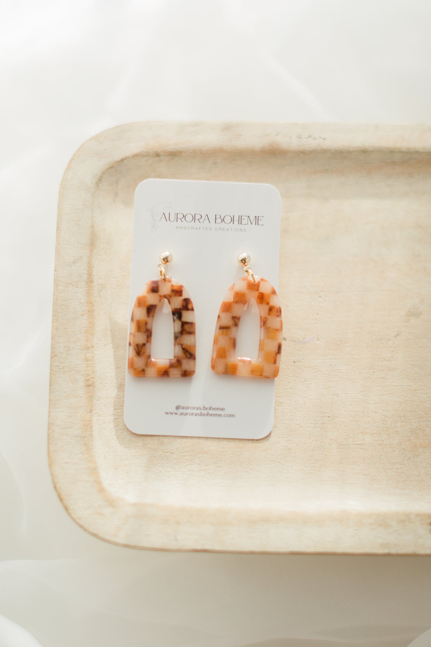 Mocha Checkered Dangle