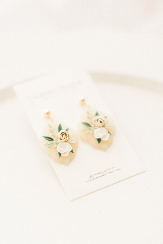 Florals on Translucent Dangle V1