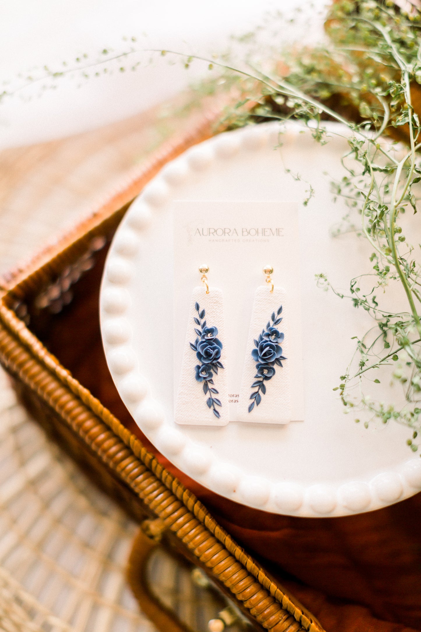 Blue Floral Dangle